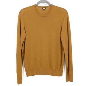 Uniqlo Wool Sweater Mens L Brown Cozy Minimalist Prep Classic Rustic Casual Warm